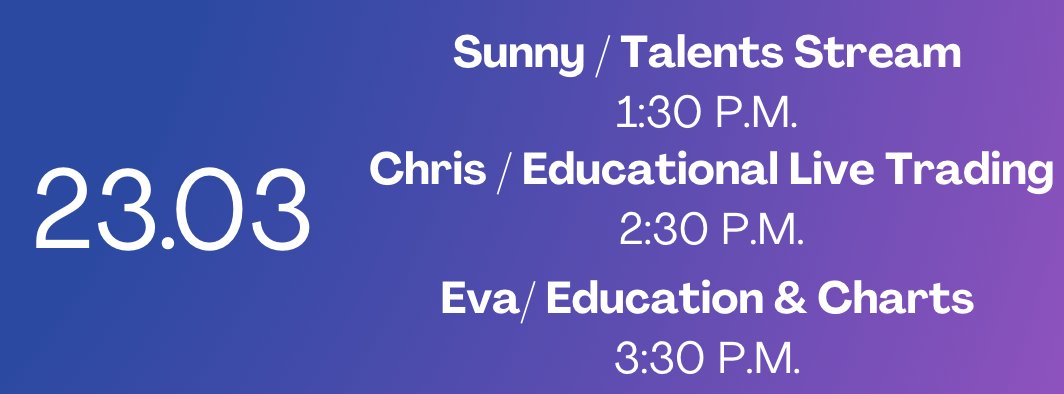 🔔 TRIPLE STREAM DAY ALERT 🔔

We’re running THREE live sessions back-to-back UCT Time:

Sunny Connect, <a href="/Tr8drChris/">Tr8drChris</a> &amp; <a href="/evaxbt_/">eva</a> 

Don’t miss this combo 💪  

Grab your charts, set alarms, turn on notifications NOW!

$gold #crypto