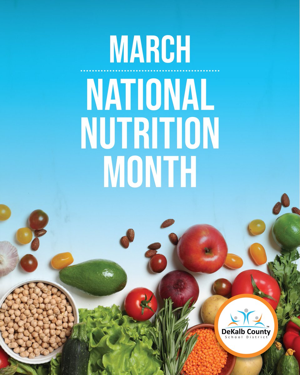 DeKalbSchools's tweet image. 🥗 #MotivationalMonday in #DCSD 🍎

March is National Nutrition Month, and it’s a great time to reset and refocus on the habits that help our students feel their best.

Healthy food choices support energy, focus, and growth both in and out of the classroom.

Let’s keep building
