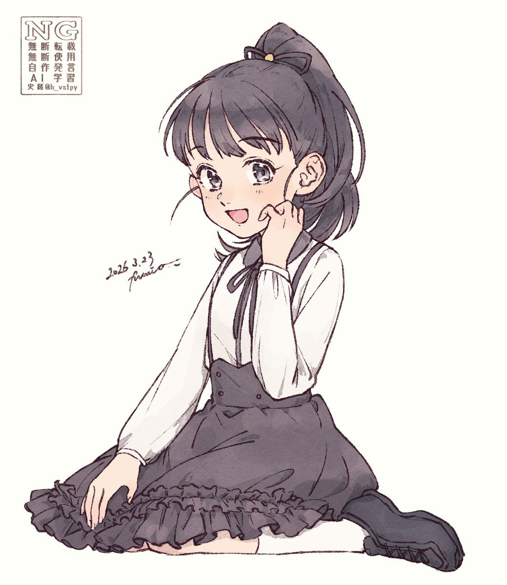 h_vstpy's tweet photo. 私服の福山舞さんの絵です　🖤 https://t.co/iHUuYNmVDT