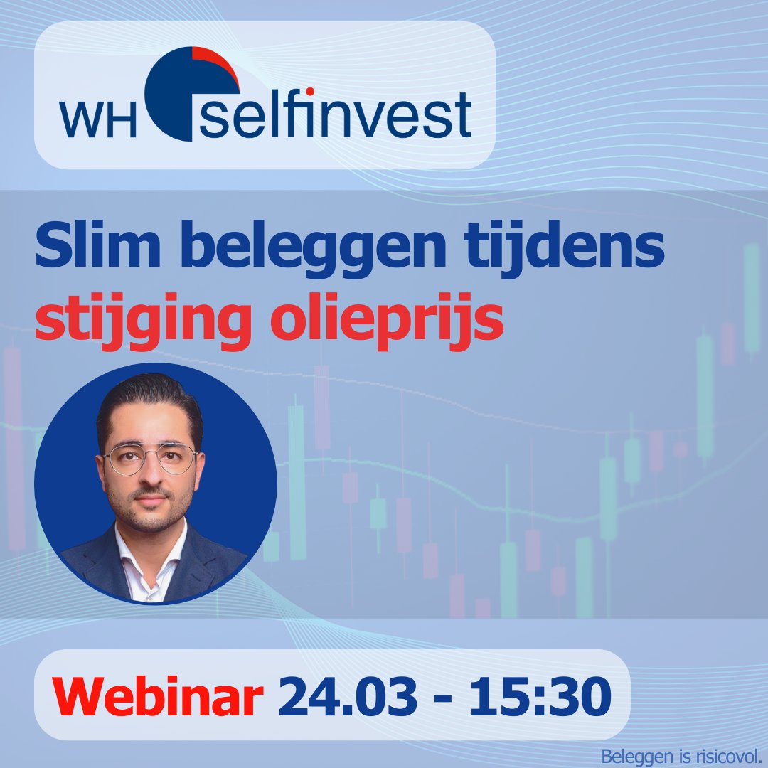 Wilt u inspelen op de recente, sterke stijging van de olieprijs? In dit WH SelfInvest Nederland webinar analyseert Arash Azad de belangrijkste factoren achter de huidige prijsbeweging op de oliemarkt.
📆24.03.2026
🕞15:30 – 16:30
🔗 whselfinvest.nl/nl-nl/stocks/e…
Beleggen is risicovol.