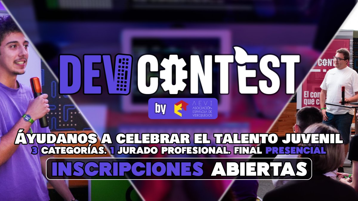 aevidevs's tweet photo. 🚨Centros de formación y universidades... tenemos que hablar. ¡Vuelve #DevContest by @videojuegosAEVI !

🎮Buscamos el talento y la innovación de las jóvenes promesas del #IndieDev en una nueva edición

✅Inscripciones abiertas en: https://t.co/0752B6eZMi https://t.co/JQ69ooxGMo