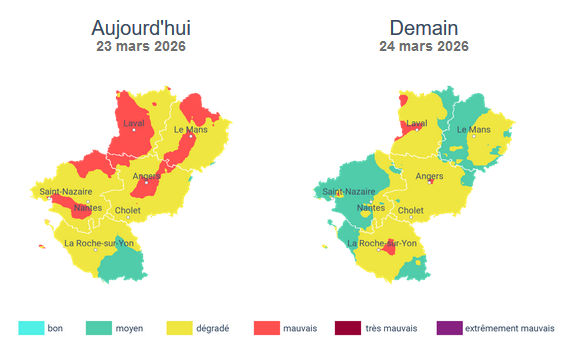 Image de Préfète de la Mayenne - 💨 #Pollution 

🟡🔴 Aujourd’hui, l’indice de #qualitédelair est dégradé à mauvais sur l’ensemble du