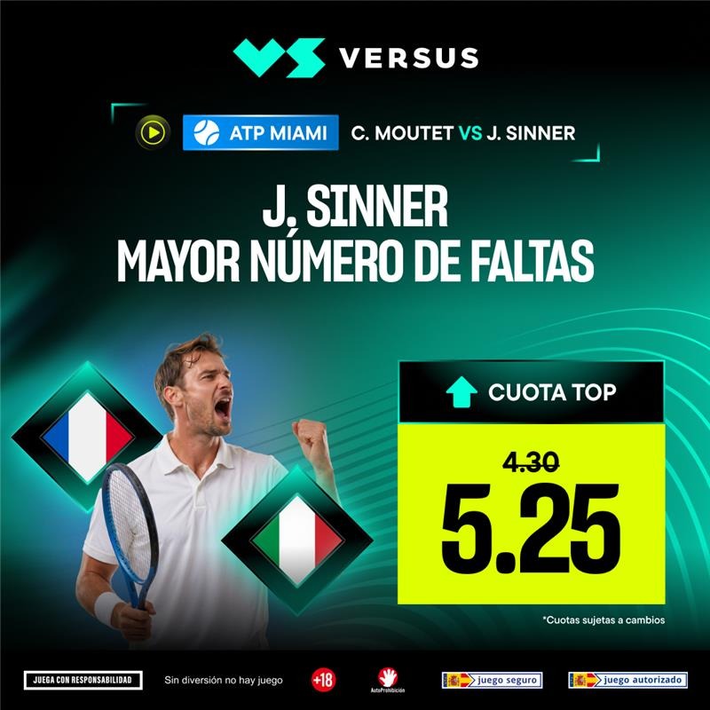 Interfaz de la aplicación móvil de Versus Apuestas mostrando menú de navegación y partidas en vivo