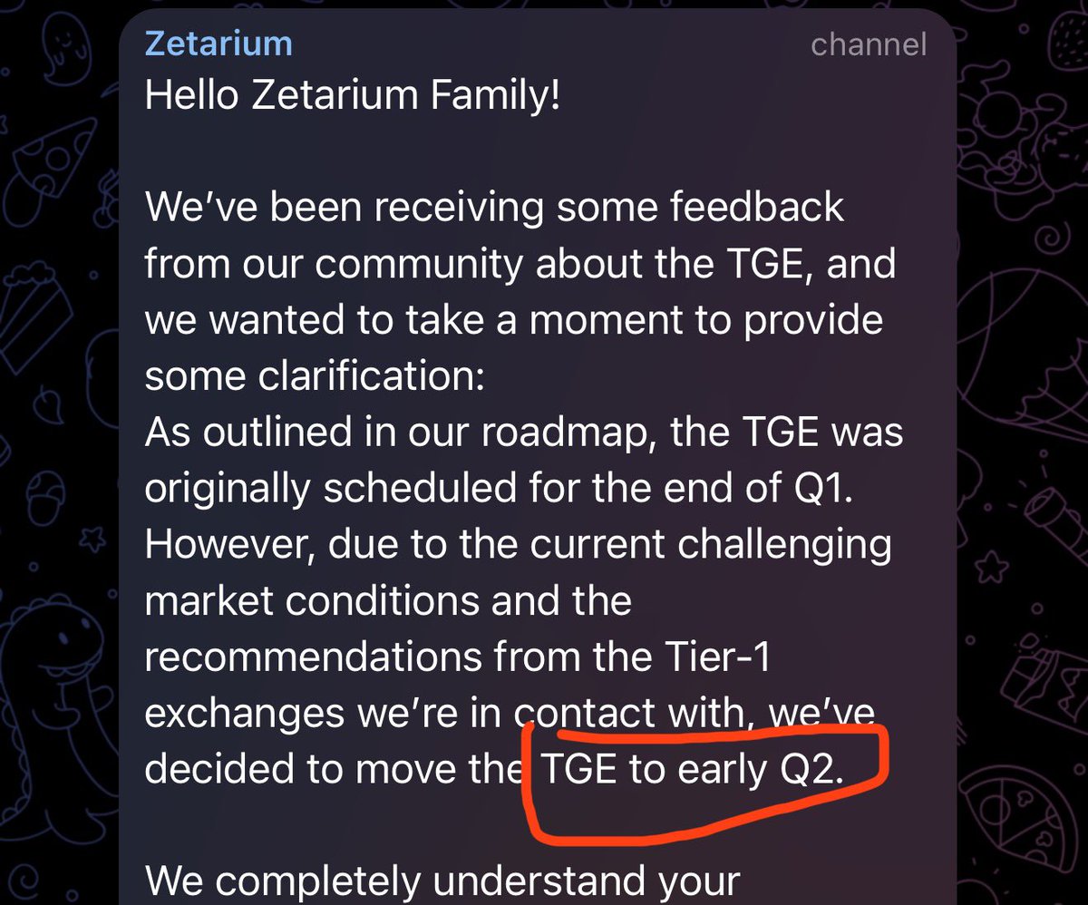 sleektru's tweet photo. 🚨 Zetarium has officially moved the TGE to early Q2.

What do you think about this? https://t.co/j7rxYFE3iE