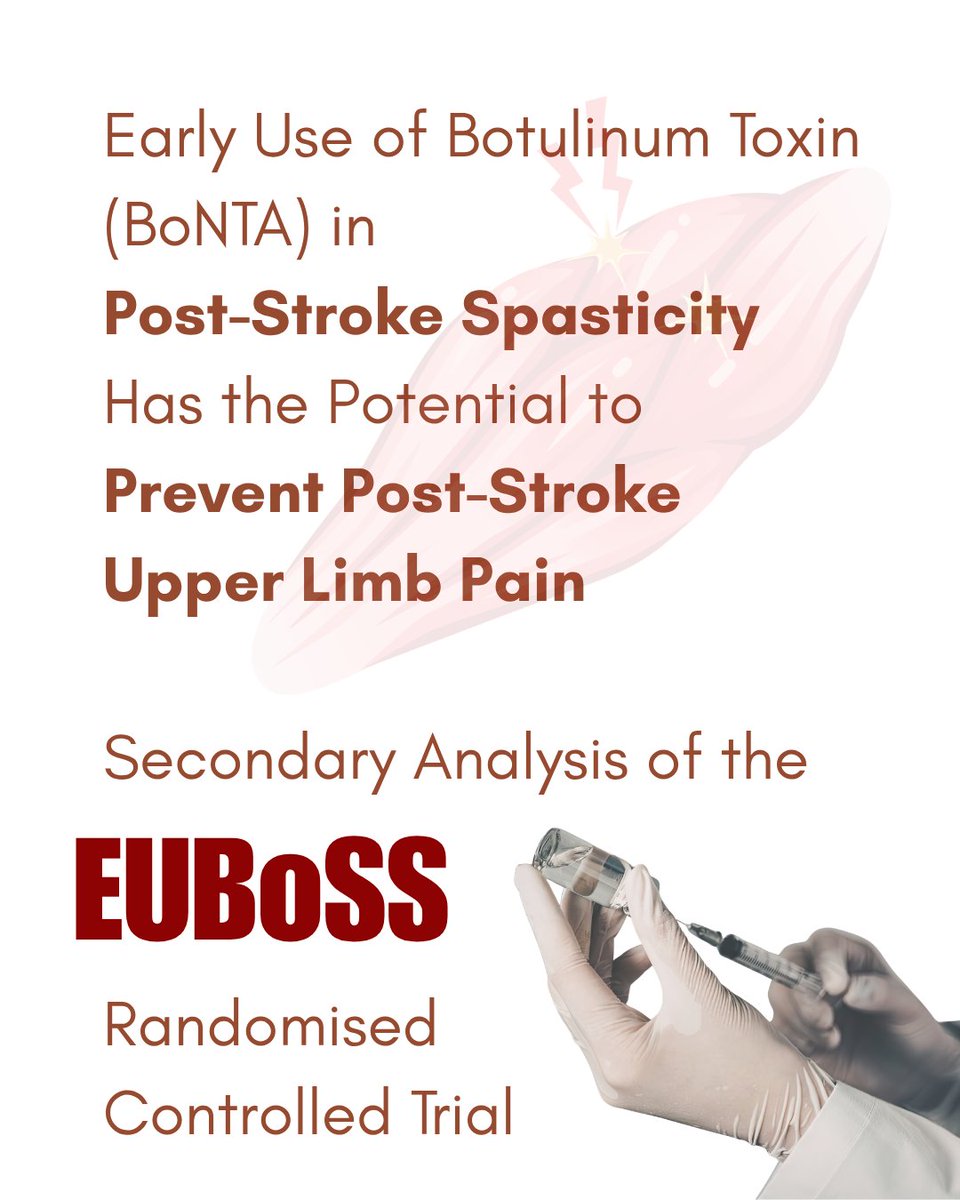 fdphilp's tweet photo. 💥 New publication 💥 Early Use of Botulinum Toxin in Post-Stroke Spasticity Has the Potential to Prevent Post-Stroke Upper Limb Pain - Secondary Analysis of the EUBoSS Randomised Controlled Trial

📑 Paper: https://t.co/3Q3odupX1q

📔 Special issue: https://t.co/Xkf8sUJa8l https://t.co/OG0DlQJZWO
