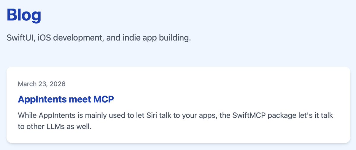 🔔 New blog post alert

I recently added MCP support to LaunchBuddy, allowing your agents to interact with your releases, tasks, etc inside LaunchBuddy.

Thanks to <a href="/Cocoanetics/">Cocoanetics </a> SwiftMCP package, this was actually quite simple.

Let's explore: flowritesco.de/blog/appintent…