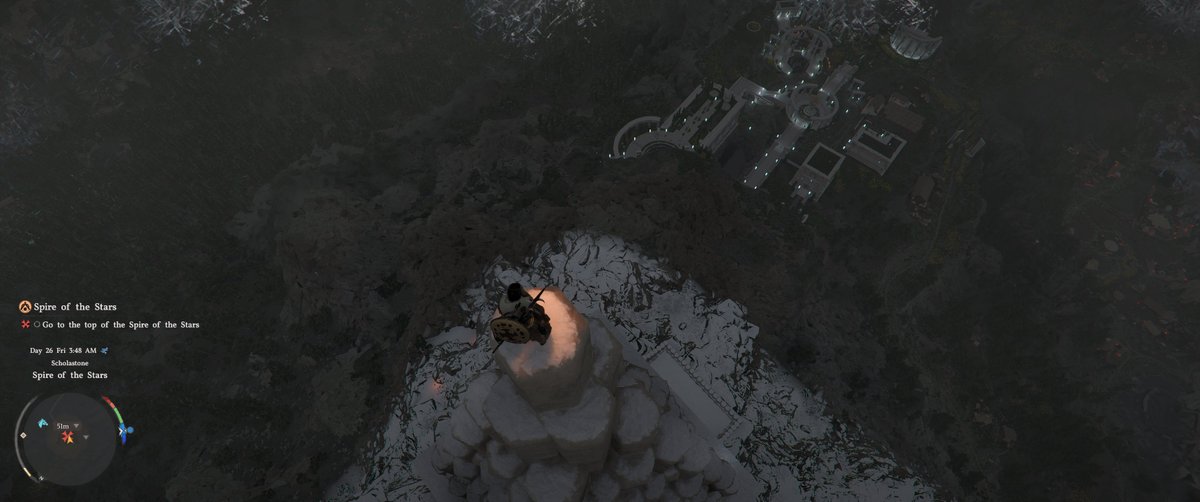 SebastianNiight's tweet photo. So i made it to the top of the spire of the stars, but something tells me i shouldnt be outside #crimsondesert https://t.co/i1ML7n07vS