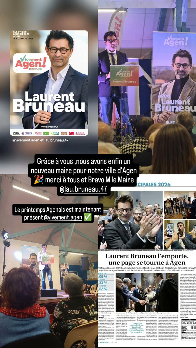GayduWhitney's tweet photo. Après 18 ans Agen change de maire et de nouvelles équipes c'est un plaisir de voir ma ville devenir une ville de gauche unie . Bravo à notre nouveau maire et bravo à notre équipe. Le printemps Agenais est enfin là vivement agen ✅  #municipale2026 #Agen #électionmunicipal2026 https://t.co/Z1pO4ku20L