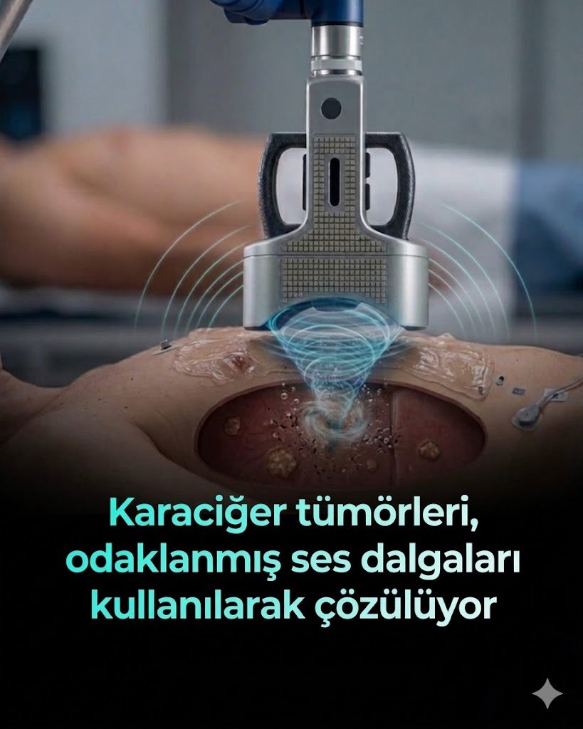 drkaanyl's tweet photo. Kanserde yeni dönem: ne kesmek, ne yakmak.
Şimdi tümörler ses dalgalarıyla parçalanıyor.
Histotripsi denen bu yöntemde, yüksek odaklı ultrason tümörün içinde “mikro kabarcık bulutları” oluşturuyor ve tümör dokusunu fiziksel olarak sıvılaştırıyor.
Ne neşter var, ne radyasyon.
Üstelik birçok hasta aynı gün eve dönebiliyor.

Karaciğer tümörlerinde yayımlanan klinik verilerde teknik başarı oranı %95, majör komplikasyon oranı ise düşük bulundu. Bu teknoloji şu an özellikle ameliyat edilemeyen bazı karaciğer tümörleri için çok ciddi bir alternatif haline geliyor.