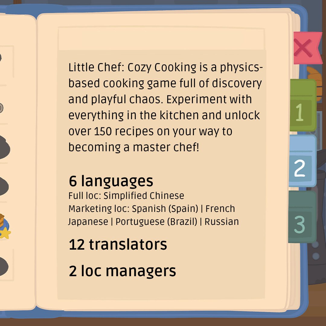 locquest's tweet photo. We’ve been cooking up something good over here 🧑‍🍳 

Little Chef: Cozy Cooking, the new game from devs julien &amp; érika, is a physics-based cooking game full of discovery and playful chaos.

LocQuest localized the game and Steam page, easy as pie 🥧

Now on Steam! ⚙️ https://t.co/u7zDyVsN7x