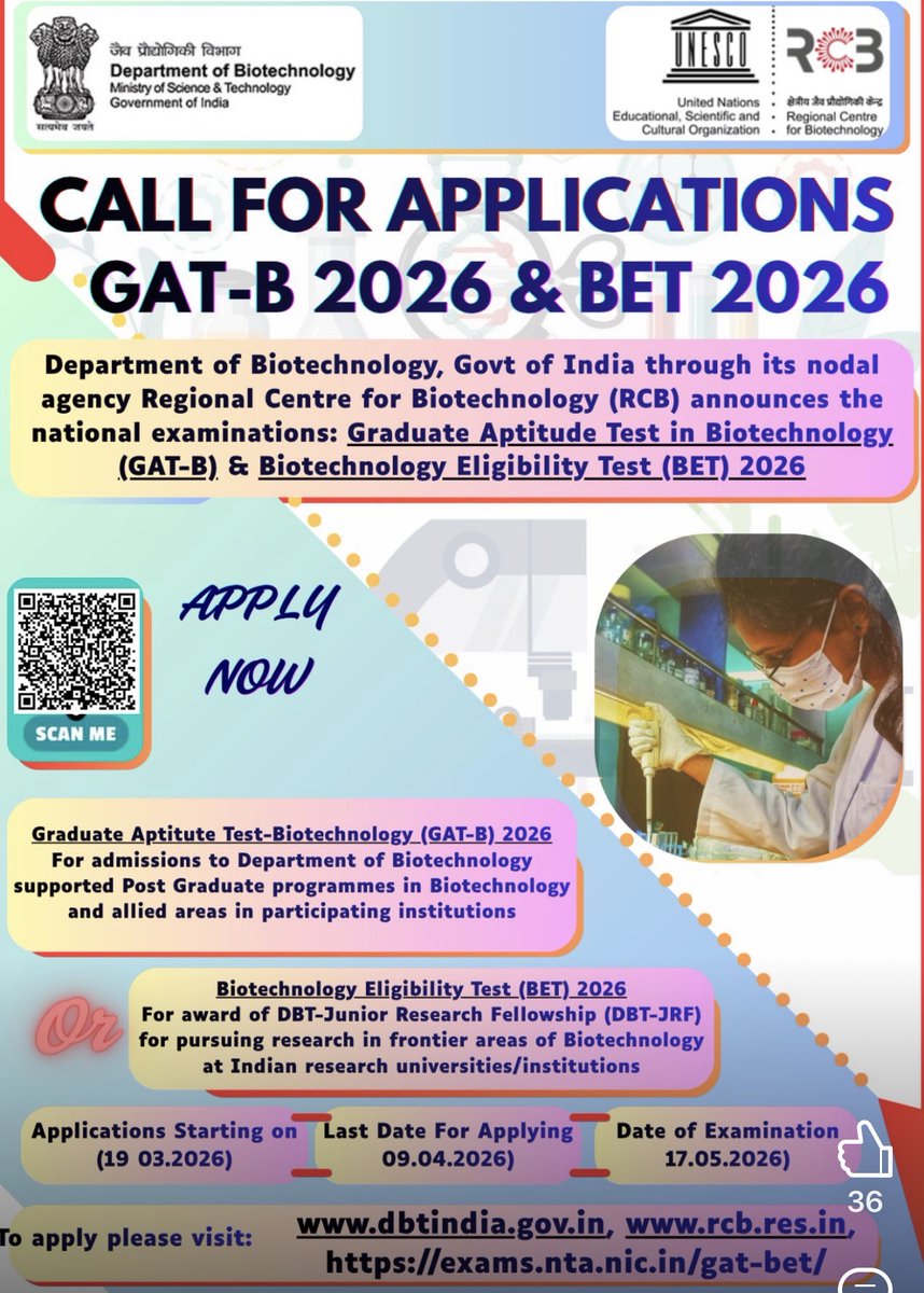 Department of Biotechnology tweet media