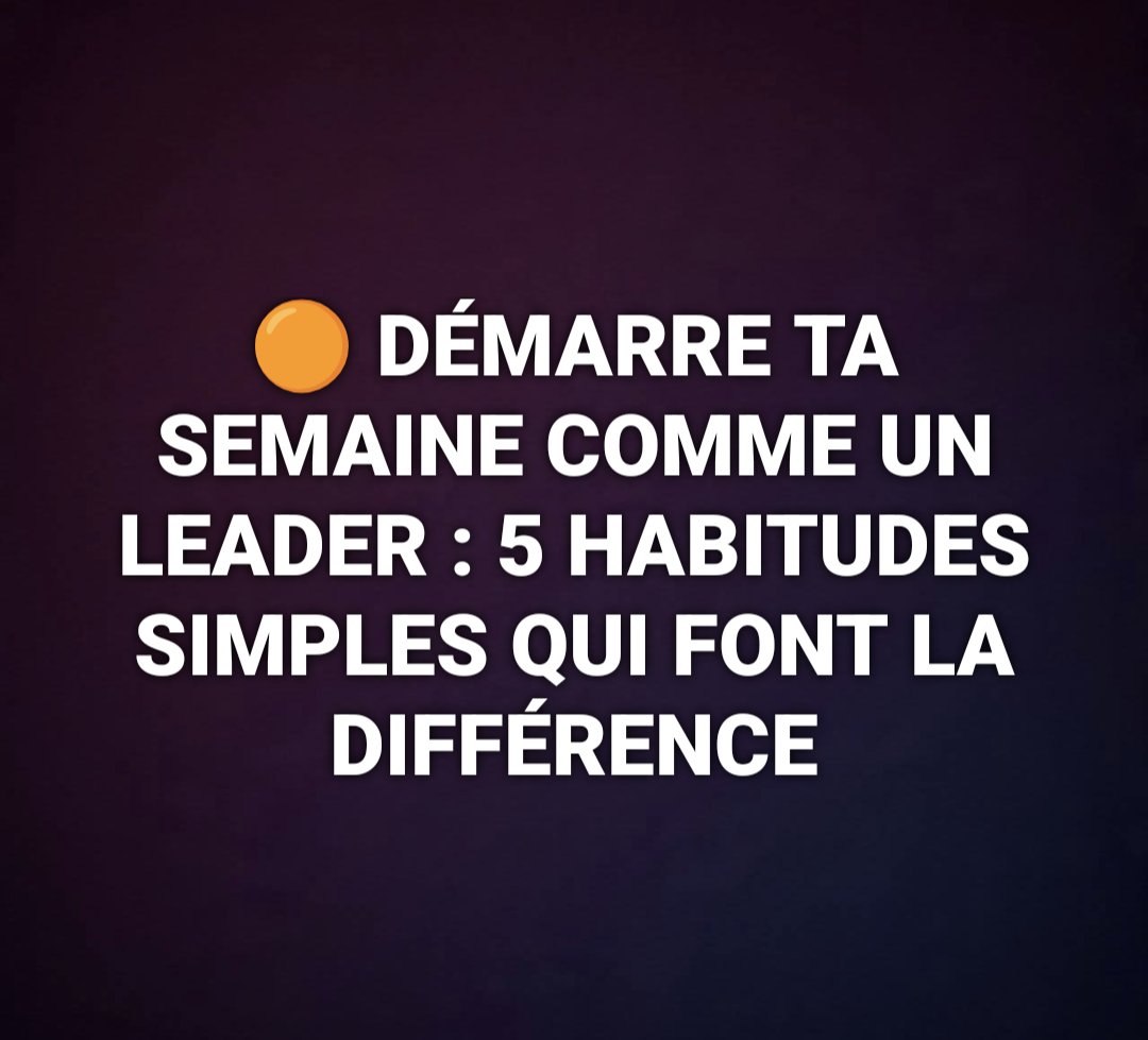 eden_lesJoseph's tweet photo. 🟠 Ce ne sont pas les grandes actions occasionnelles qui changent ta vie, mais les petites habitudes répétées chaque semaine. Voici 05 simples habitudes simples qui t'aideront à faire la différence : https://t.co/4fNI8beUad https://t.co/Ix672M0ZCq