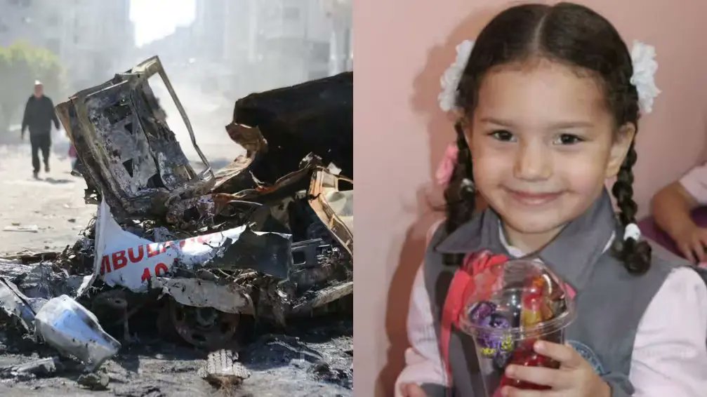 HarrygPettit's tweet photo. @BorisJohnson Remember Boris when Zionist Jews bombed an ambulance after giving it permission to collect a little girl, and then preceded to murder the girl? You may not remember, but we do. Never forget Hind Rajab. https://t.co/9UMwgcASSr