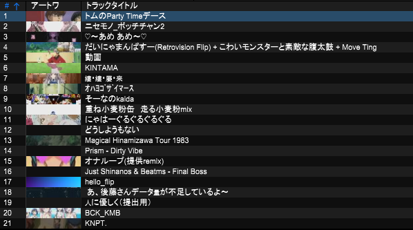 zattoSoundMad's tweet photo. #MA_DREAM のセトリです。計9作品の新規公募音MAD(+非公開の音MADremix)をご提供いただきました!!mix単品はもう少しお待ちいただければ幸いです https://t.co/R6zDw9inhX