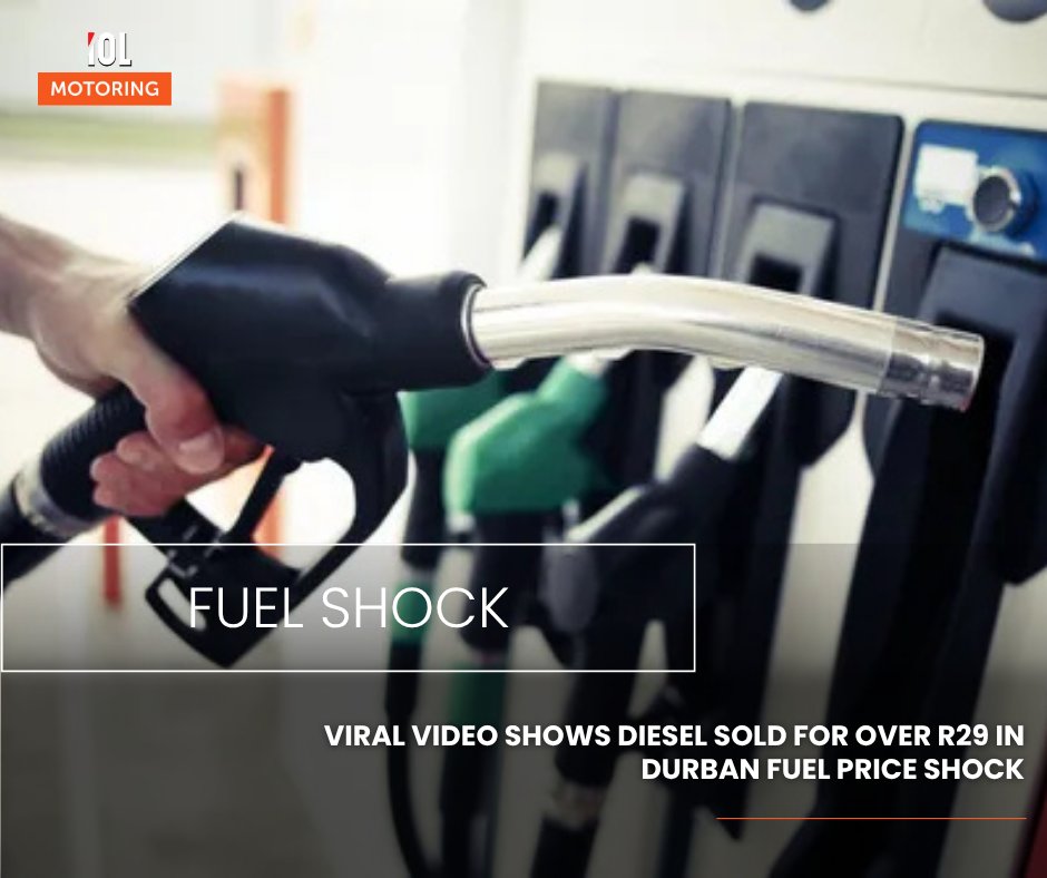 IOL's tweet image. A viral video appears to show diesel being sold for R29.85 at a Durban fuel station, sparking concern over fuel pricing. The incident comes as fuel price increases are expected in April, based on rising global oil prices and the latest Central Energy Fund data.
#Durban #fuelprice