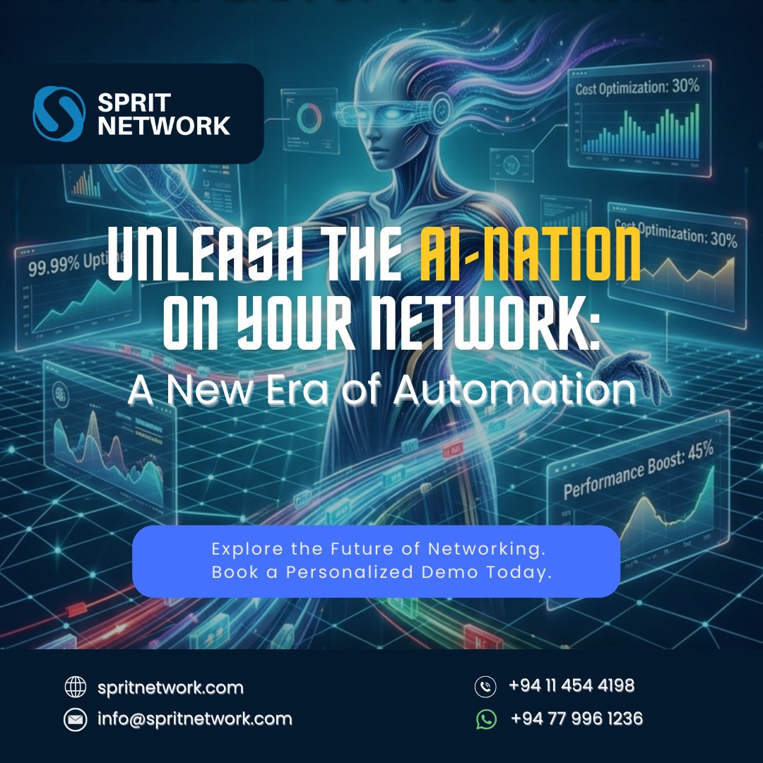 spritnetwork's tweet photo. Stop reactive firefighting. Start proactive scaling.

Unleash the AI-Nation on your network and slash operational costs while hitting 99.99% uptime. The era of manual network management is over
Demo available : Contact us today

#AI #Networking #BusinessValue #ITOps #Automation https://t.co/n97Vv3wDOr