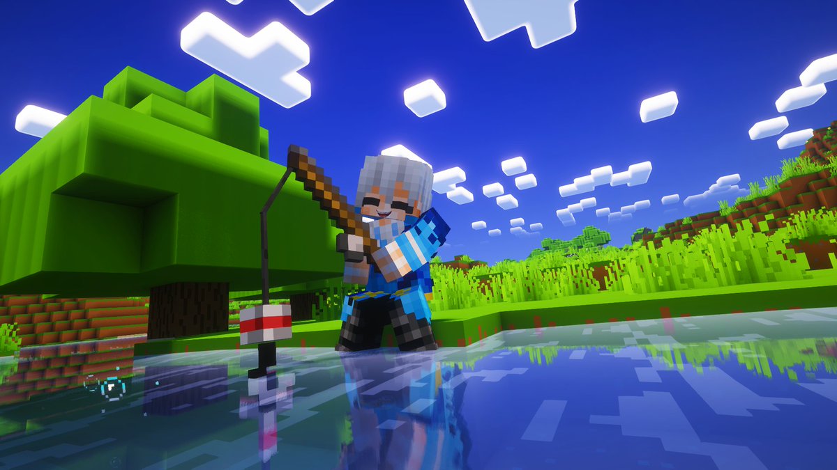 Faiane27000's tweet photo. Fishing @InbelFx_VT #art #Minecraft #vtuber https://t.co/1vZ7FZCQk1