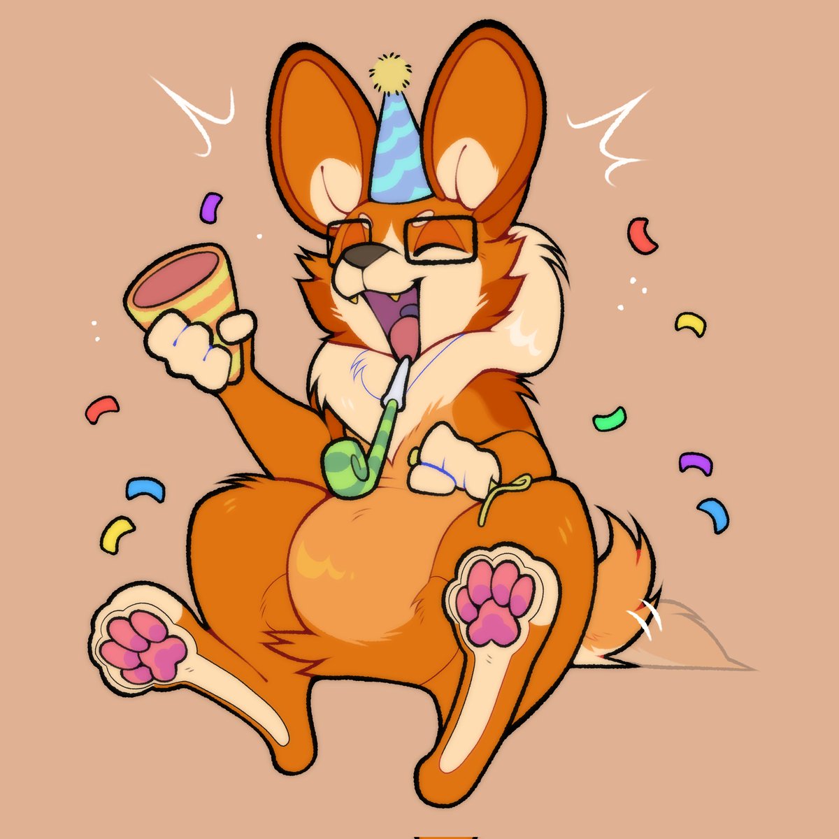 AllentheCorgi's tweet image. Birthday com/gift from a homie on bluesky!!