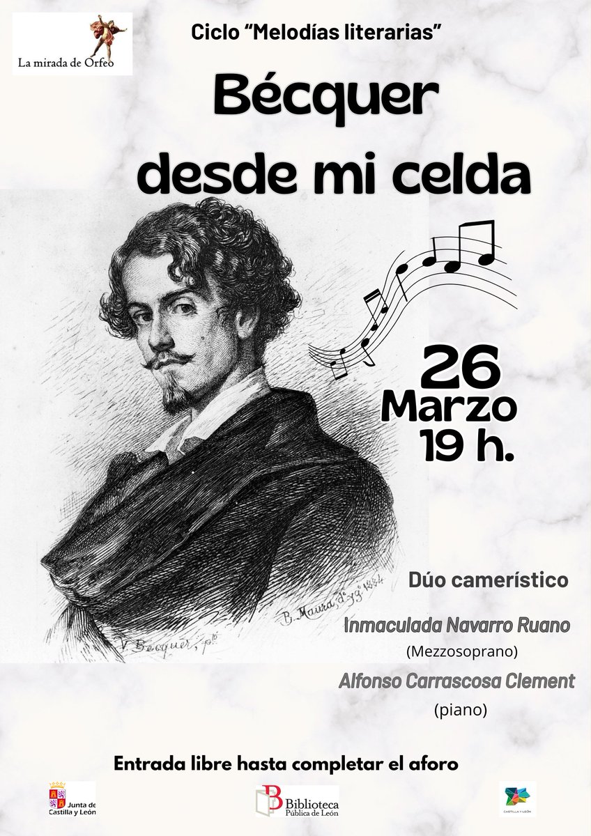 🗓️Jueves, 26 de marzo
⏰19 h.
➡️Entrada libre hasta completar el aforo