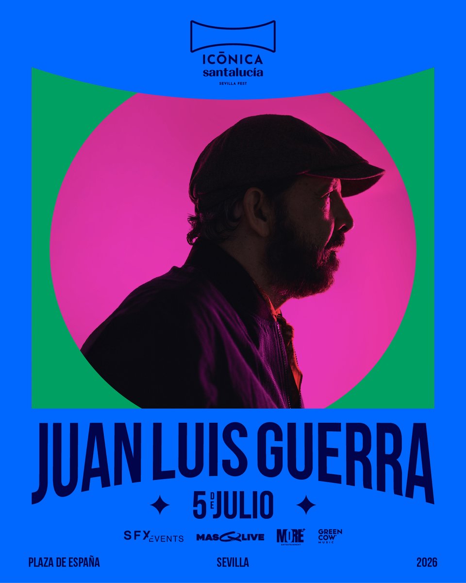 💥NUEVO CONFIRMADO💥

🎙️ JUAN LUIS GUERRA

🗓️ 5 de JULIO

¿Con quién te vienes a cantarlo TODO? 😏

🎟️ Venta general 24 de MAR las 10h en iconicafest.com/juan-luis-guer… 

#IcónicaSantalucíaSevillaFest #ISSF26 #JuanLuisGuerra