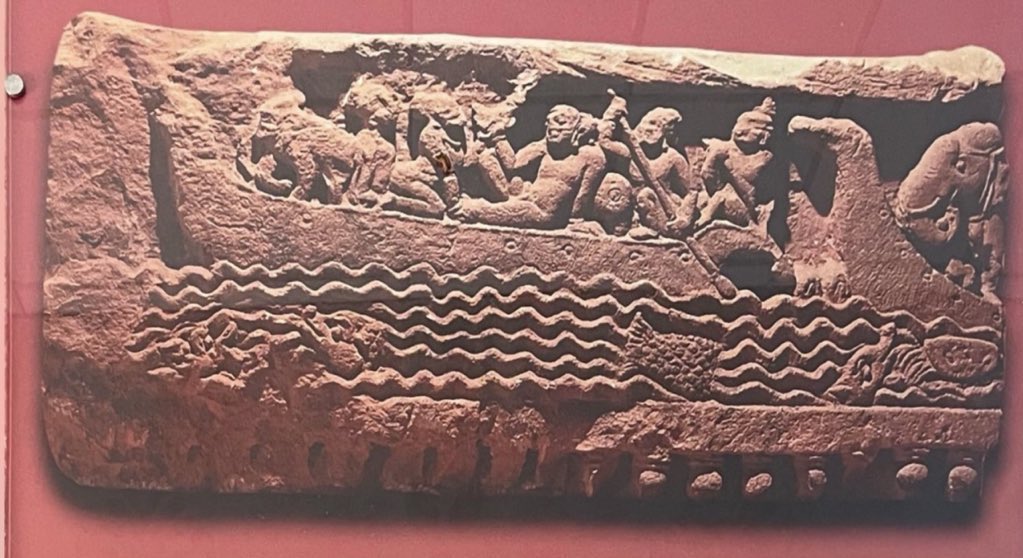 An 11th-century stone artifact at the Odisha State Museum, Bhubaneswar, shows a boat carrying elephants.

A powerful glimpse into ancient Kalinga’s maritime past, when Sadhava traders sailed to Southeast Asia, transporting even elephants as part of trade.

Odisha’s seafaring