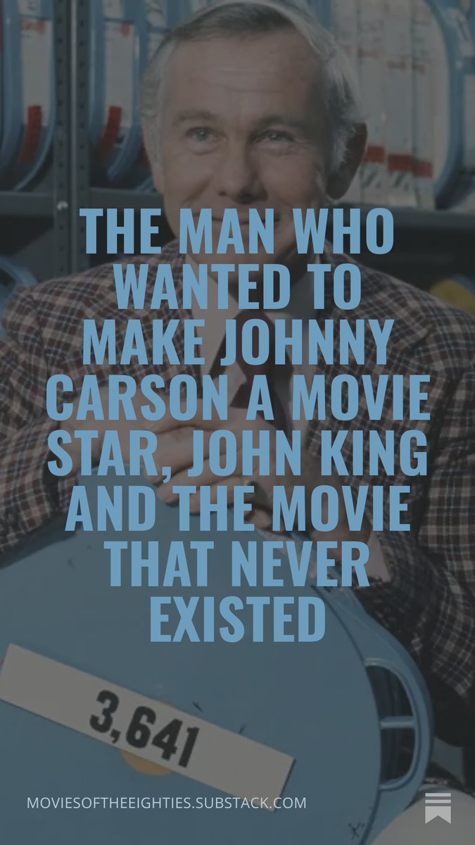 moviesofthe80sV's tweet image. The Man Who Wanted to Make Johnny Carson a Movie Star: John King and the Movie That Never Existed. 
open.substack.com/pub/moviesofth…
#JohnnyCarson #Moviesofthe80s #80sMovies #Movies #80s