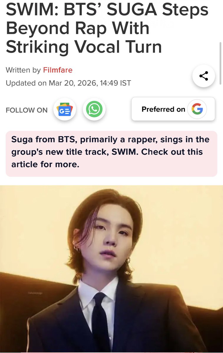 MIN SUGA India 🇮🇳 |Slow| tweet media