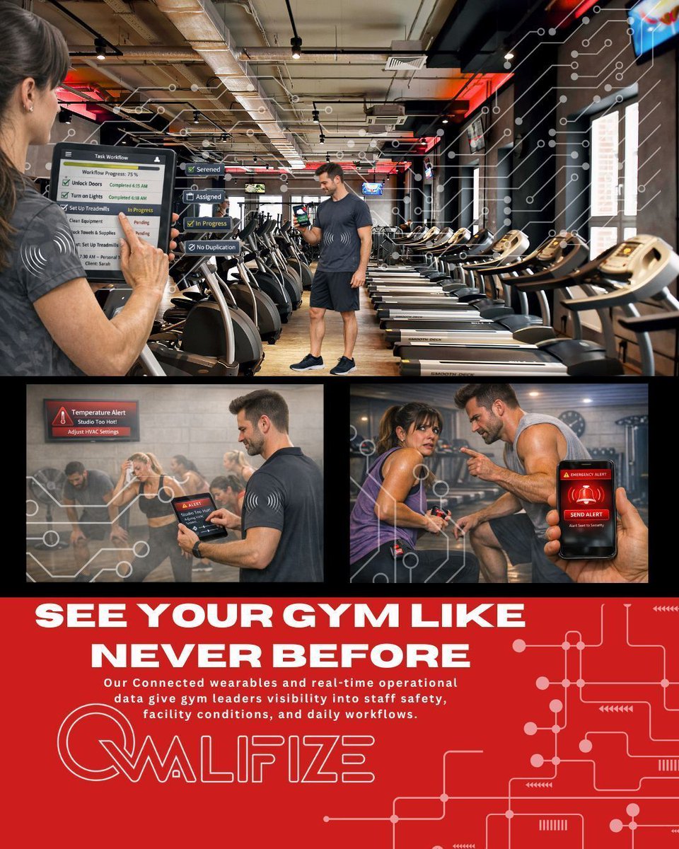 🏋️‍♂️Behind every great gym is a team responsible for safety, operations, and the member experience. Our real-time visibility helps leaders monitor operations, support staff, and maintain safer environments.

407.815.6966
sales@qwalifize.com

#Qwalifize #AIoT #RealTimeData #RFID