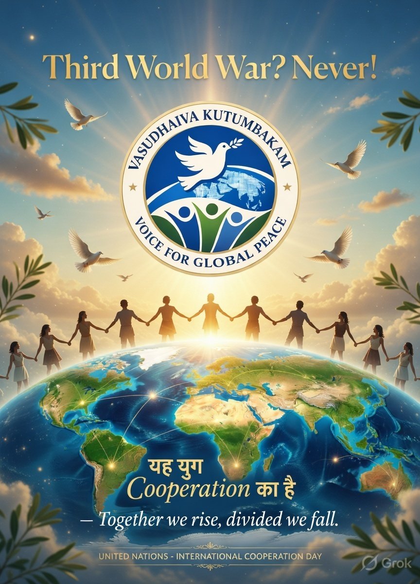For44870Peace's tweet photo. @ommina93 नमस्कार। वसुधैव कुटुम्बकम।
Let humanity rise above conflict.
आपका साथ justice और peace की आवाज़ है।
Repost and join the global call 🤝
#VoiceForGlobalPeace #JusticeForPeace #StopWorldWar3 https://t.co/YTH6SCKYni
