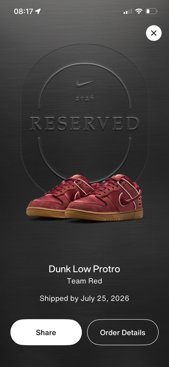 Took a bit cause #SNKRS was glitching.