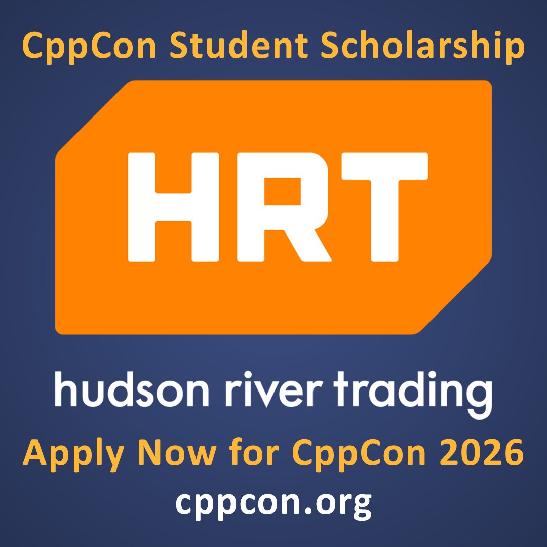 CppCon's tweet image. 📣 New opportunity for students!

Apply for the Hudson River Trading CppCon Scholarship and attend #CppCon 2026 in person — FREE ✈️🏨🍽️🎟️

🧠 Learn. 🤝 Network. 🚀 Grow.

📅 Apply by May 4
cppcon.org/hrt-scholarshi…

#cpp #cplusplus #programming #coding
