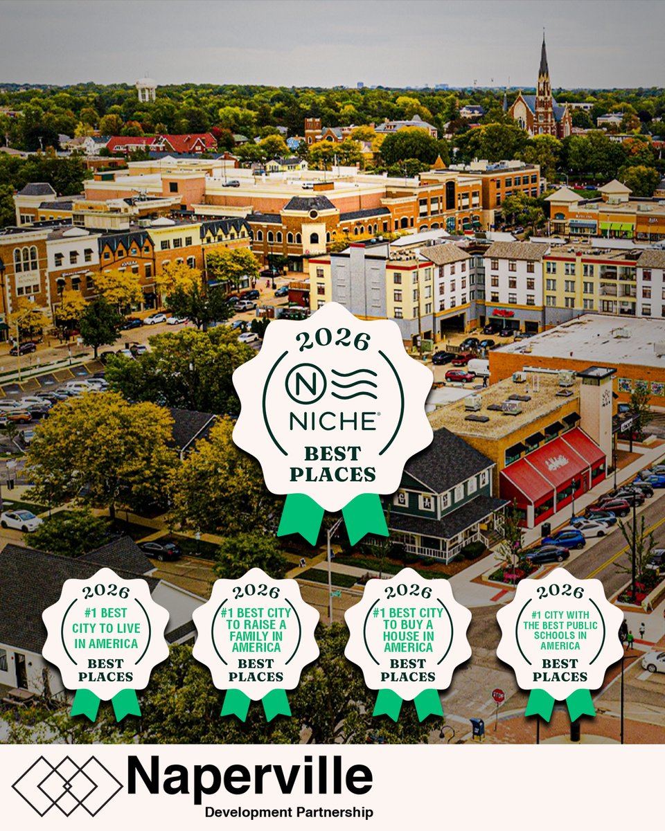 VisitNaperville's tweet photo. For the 3rd year in a row, Naperville is the Best City to Live in America! Plus, for the second year straight, it’s the Best City to Raise a Family, Buy a House, and with the Best Public Schools.

Discover what makes our city so special:
https://t.co/RCH1yKSoUR

#VisitNaperville https://t.co/IjIPWnqrhj