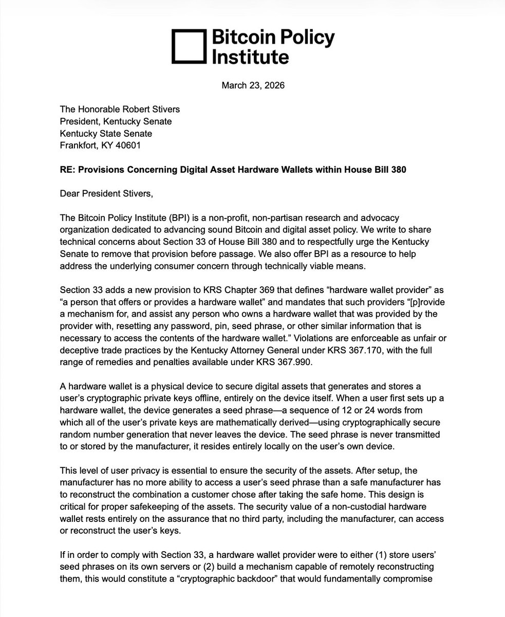 Bitcoin Policy Institute tweet media