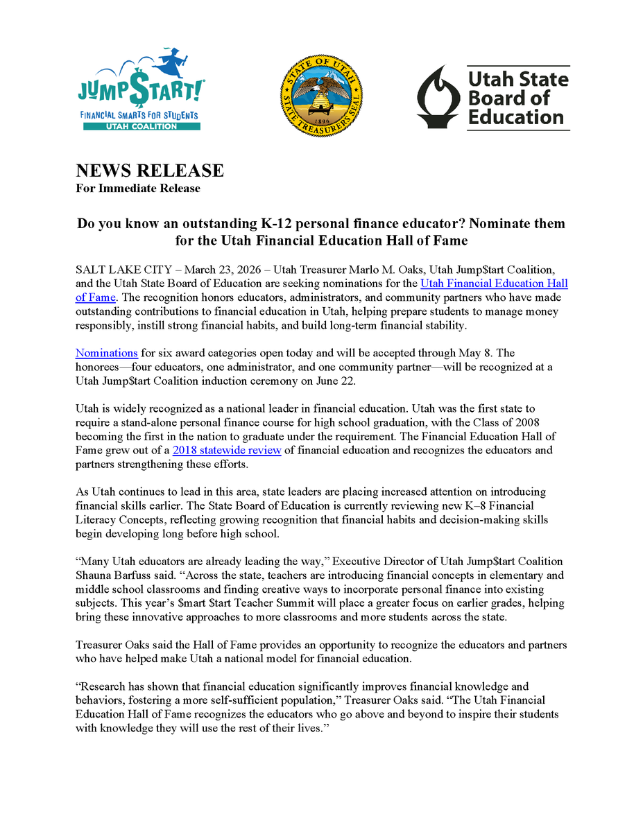 Utah Office of State Treasurer tweet media