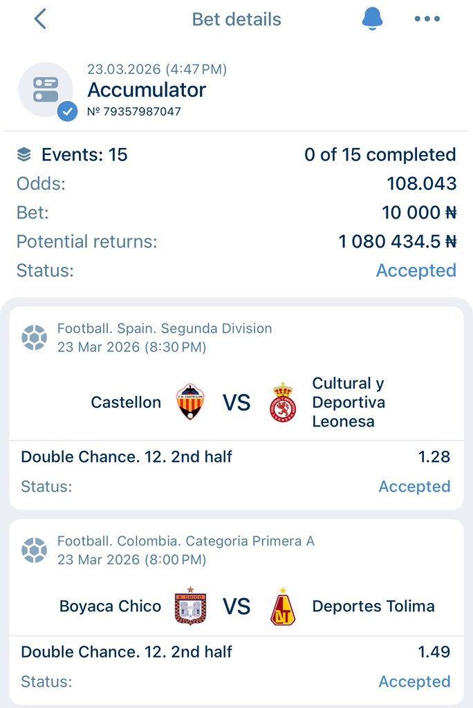 HolaSteve4's tweet photo. Don’t rush Today ⚽️ 

108 odds             2CAT5 (15games)

Bet responsibly 🔞🔞 https://t.co/RGaLx7RHh7