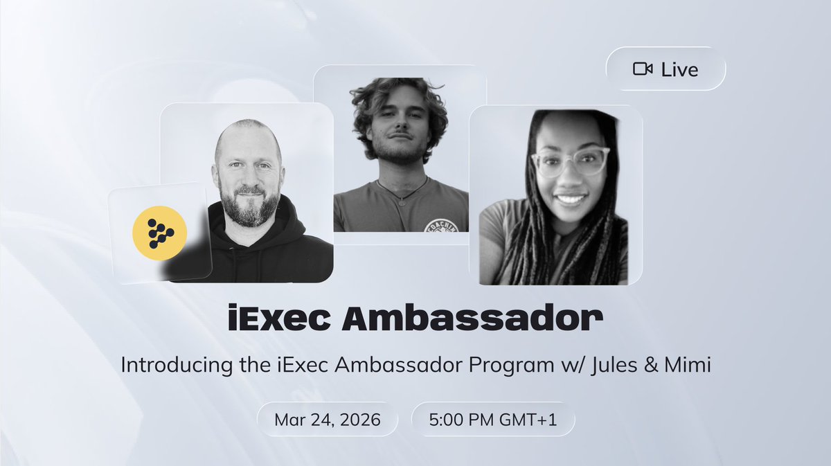 We’re officially launching the iExec Tech Ambassador program tomorrow ...