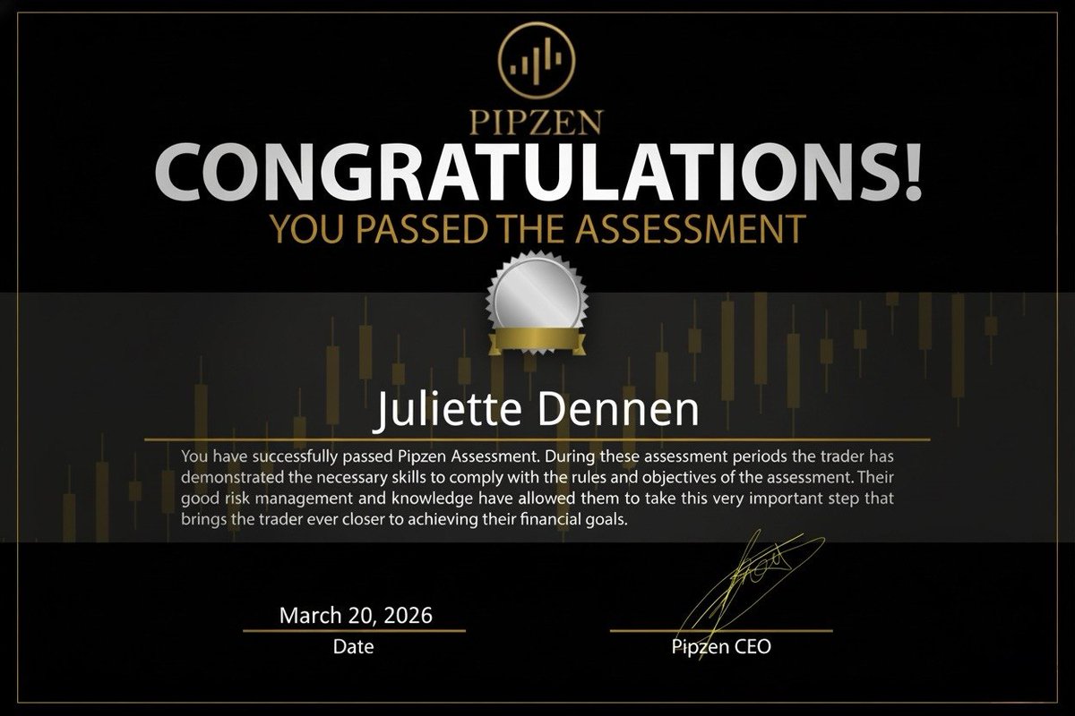 PIPZENN's tweet photo. From evaluation to funded, results speak louder than promises.

Proud to see more traders level up through Pipzen. Discipline, patience, and the right strategy always win.

This is just the beginning. 🚀

#FundedTrader #ForexJourney #TradingSuccess #Pipzen #ConsistencyPays https://t.co/R4Nv9H9RuI