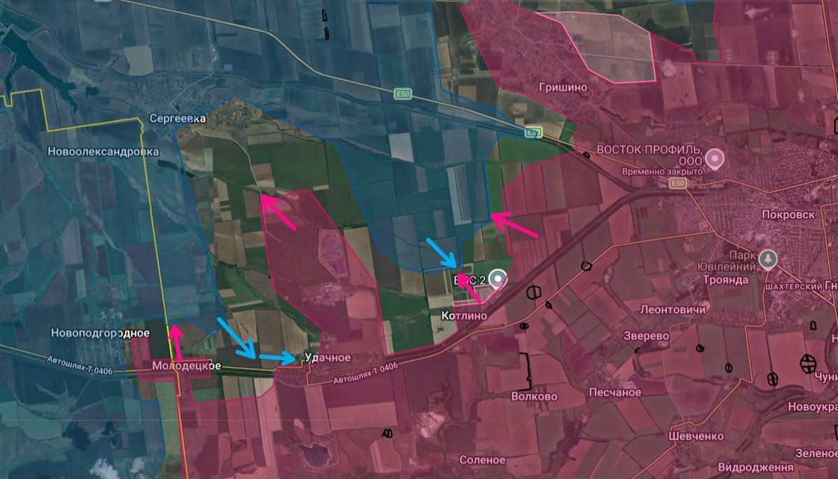 Ukrainian warriors keep pushing to encircle orcs around Udachne. Godspeed.