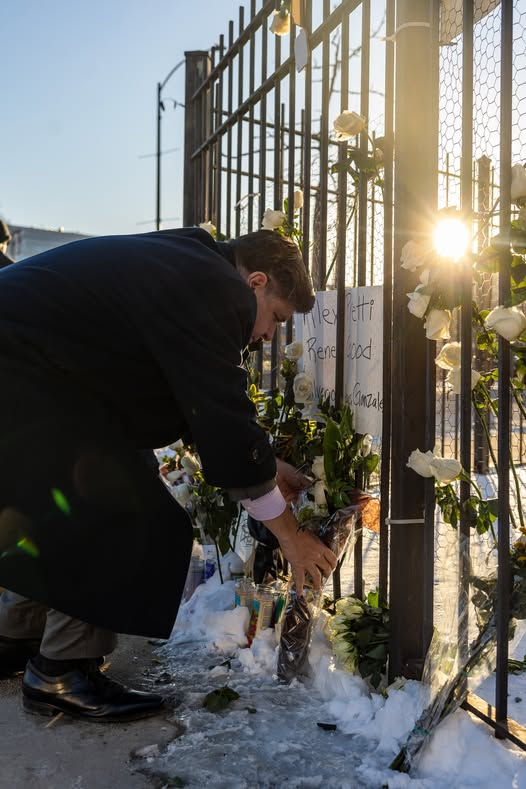 He couldn't get out there fast enough to put some flowers down for these two in some other state killed by playing games with ICE and have a photo taken of it. Hasn't said a word about 18-year-old Chicago college student Sheridan Gorman getting killed execution style by an