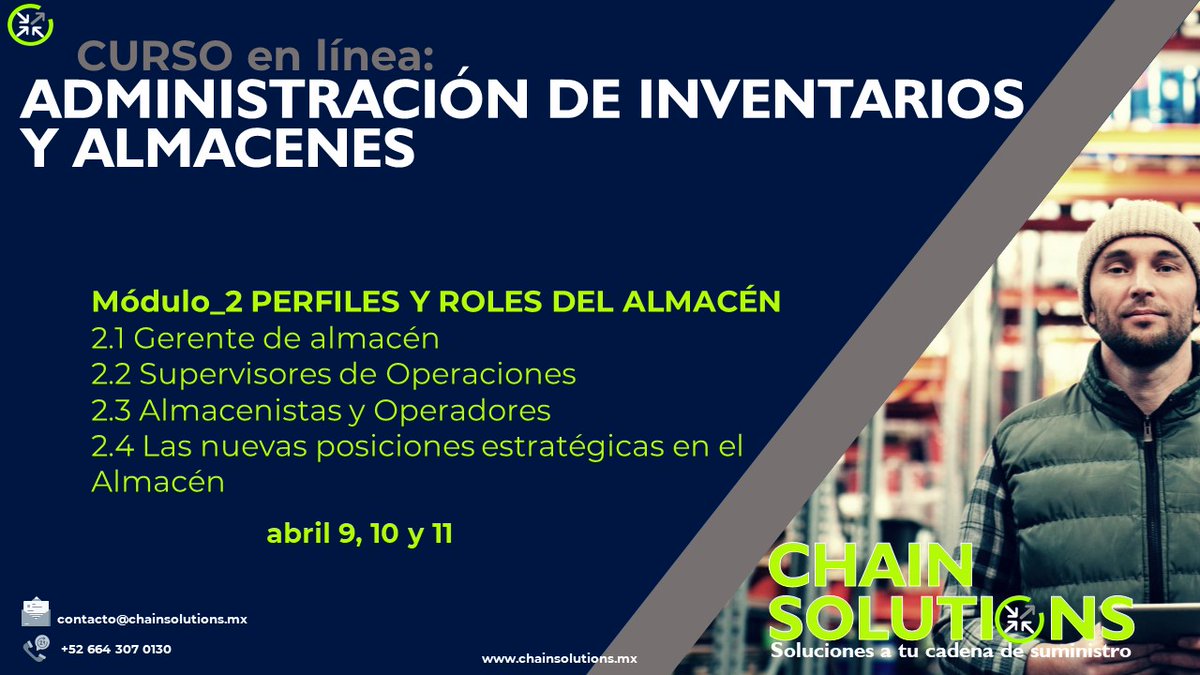 Chain_Solutions's tweet photo. 💻Ponte en contacto con nosotros en WHATSAPP : https://t.co/gCA7WQsFbL
✉︎ Vía correo electrónico : contacto@chainsolutions.mx
📞 Teléfono: +52 664 307 0130
¡Es momento de invertir en tu crecimiento profesional! 💼✨
#LogísticaEficiente #ControlDeInventarios #AprendizajeFlexible https://t.co/t7xgxlPSLQ