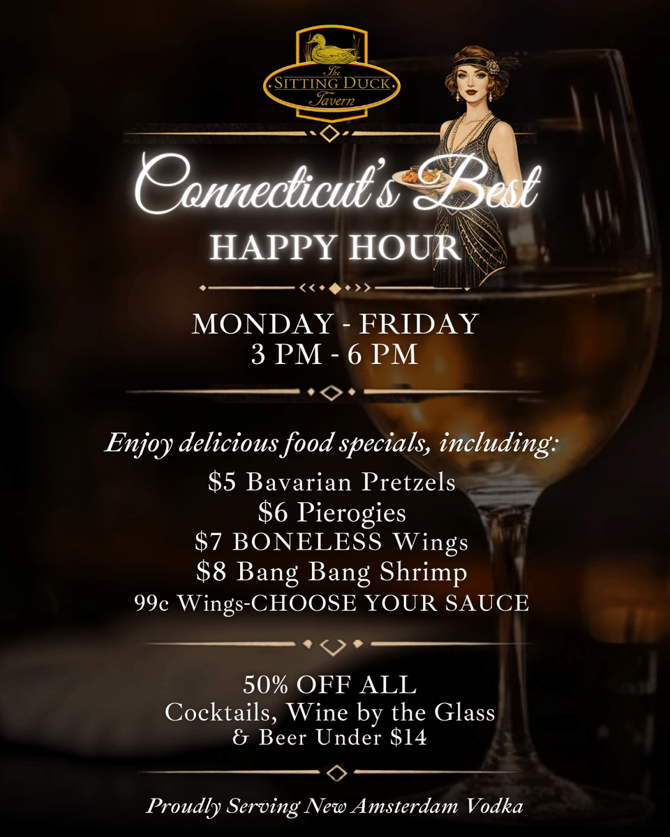 Ready to make your week better? Happy Hour is calling! 🍻 

It's the perfect after-work treat. See you!
sittingducktavern.com

#SittingDuckTavern #CommunityFirst #LocalEats #OxfordCT #StratfordCT #TrumbullCT