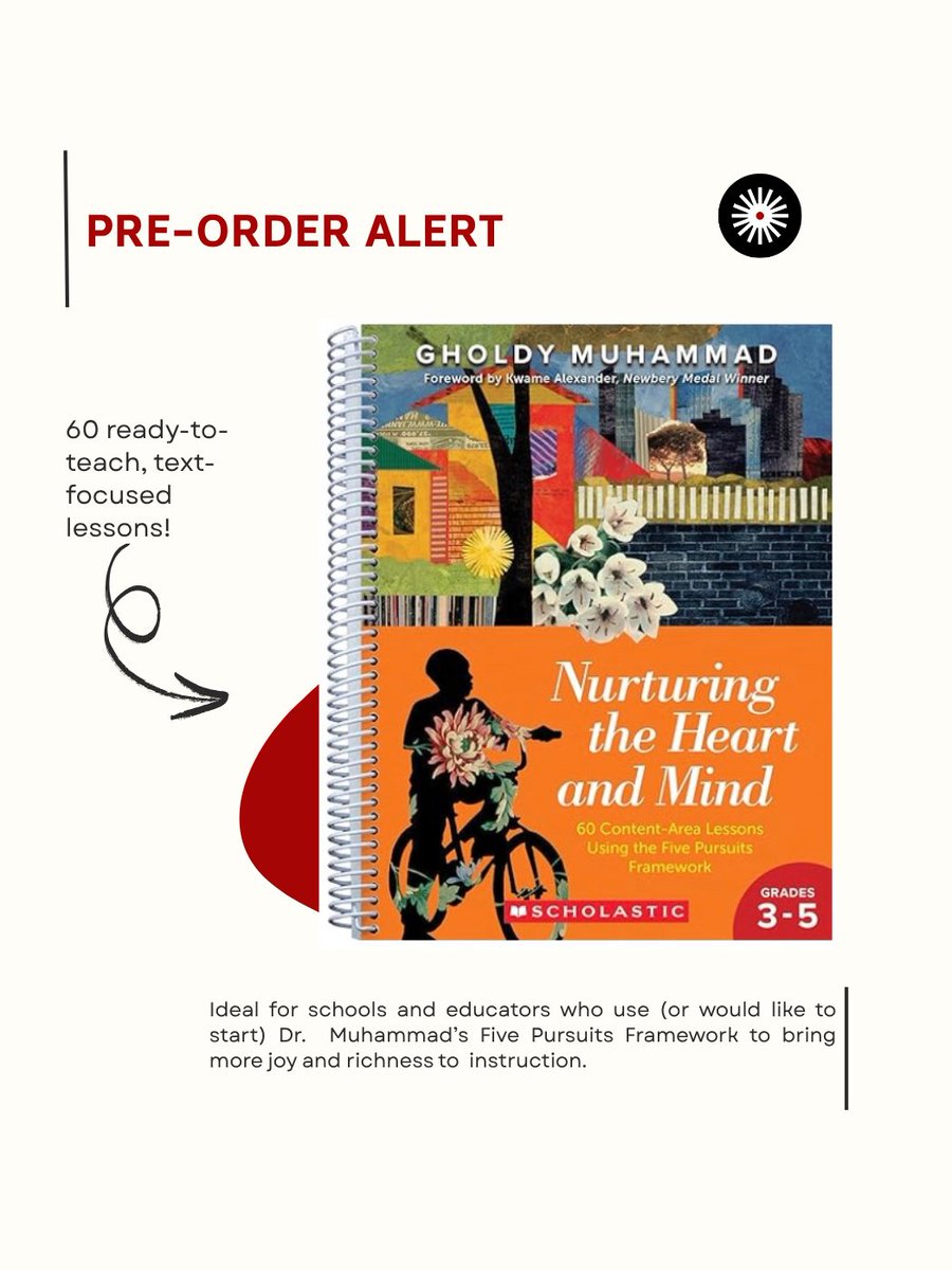 colleen_cruz's tweet photo. Today I want all eyes on the amazing @gholdym and her latest book coming out next month! Brilliant, joyful, practical as we always expect from Dr. Muhammad- but now she has gifted us with actual lessons that build on her framework. Pre-order  your copy as soon as it’s available! https://t.co/vOJLabT6sg