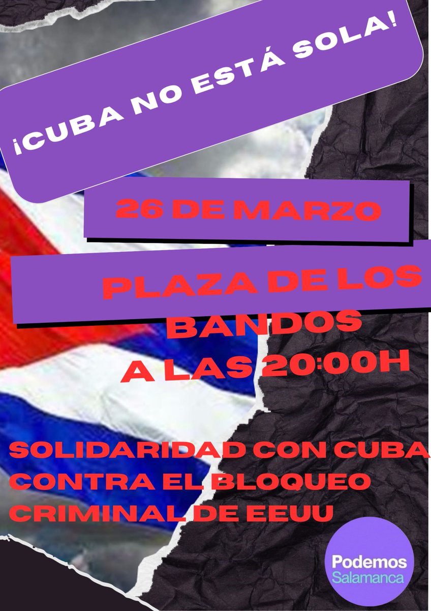 No podemos ignorar este sistema de castigo colectivo que sufre el pueblo cubano provocado por los EEUU.
ACUDE