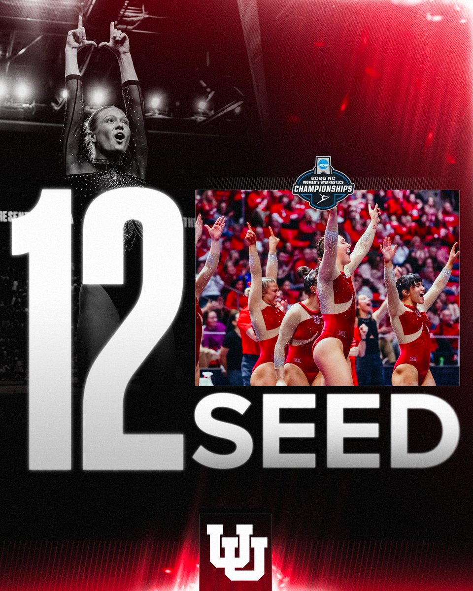 NCAA_Gymnastics's tweet photo. 1️⃣2️⃣ SEED

@UtahGymnastics 🙌

#NCAAGYM https://t.co/jjxTPbIaRf