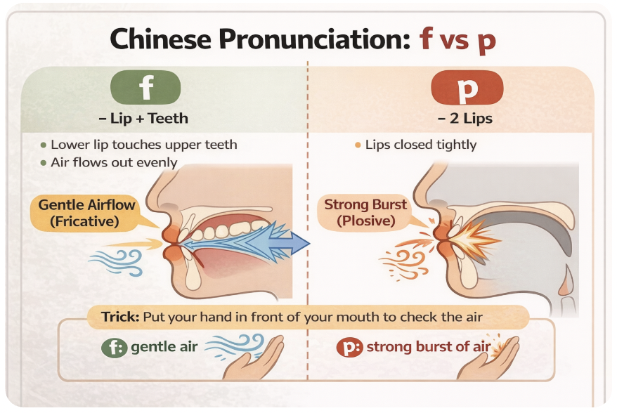 声母 - Day 4: Group 2 (f - labiodental) This sound is usually easy for ...