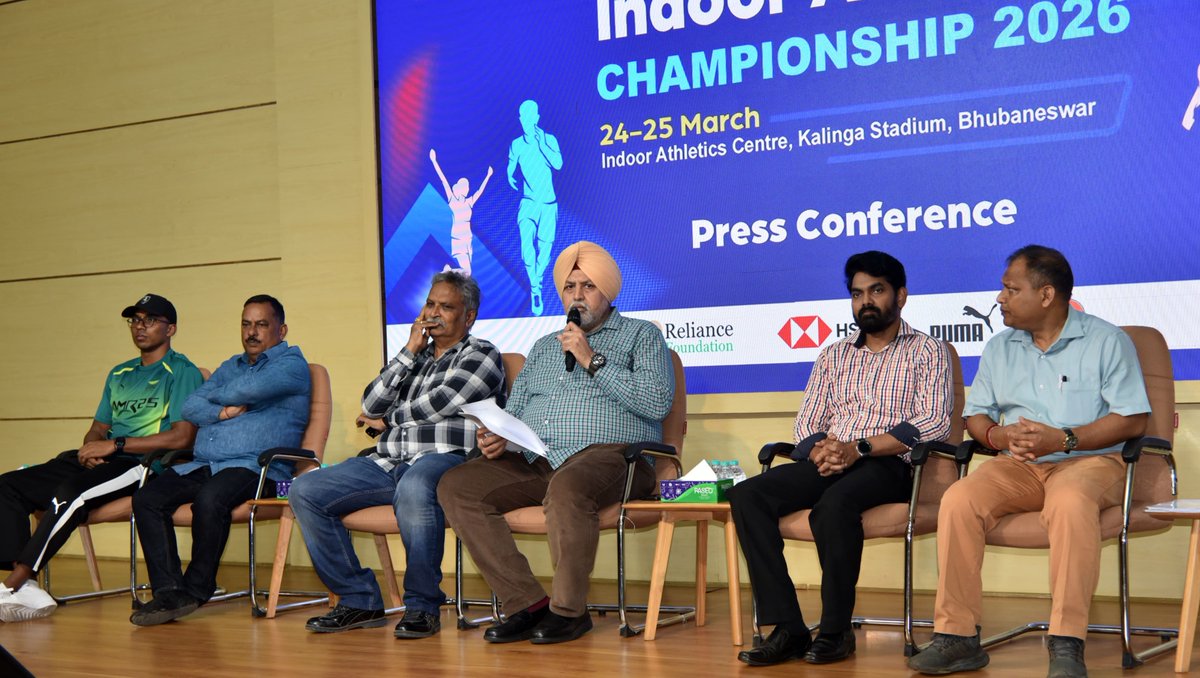 JuggernautsSF's tweet photo. The first-ever National Indoor Athletics Championships begins tomorrow at Kalinga Stadium, Bhubaneswar, marking a fresh chapter for Indian athletics. 
#SportsOdisha #OdishaForSports https://t.co/K27cuDBILi