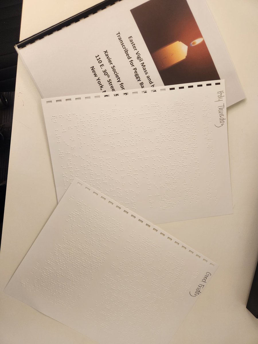 Peggy B. is a member of her parish choir in <a href="/archstl/">Archdiocese of St. Louis</a>. The only hitch is - her parish does not have hymns available in #braille for #HolyWeek. We are delighted to be able to make these #accessible to her so that she can actively participate with the rest of the parish. #CatholicX