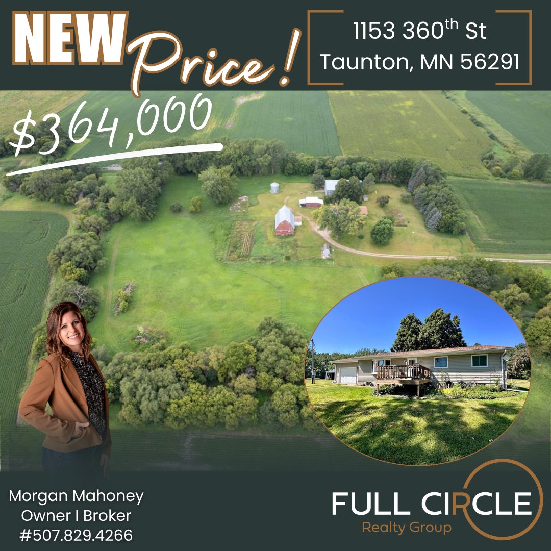 FullCircleRG's tweet image. 🌾 SW MN Acreages

🔥 1153 360th St, Taunton, MN 56291
NOW $364K (Price Improved!)

🔗 yourfullcirclegroup.com/homes-for-sale…

🏡 19118 Aspen Ave, Tracy, MN 56175
$595K | 10± acres
🔗 yourfullcirclegroup.com/homes-for-sale…

#SWMN #AcreageForSale #MNRealEstate