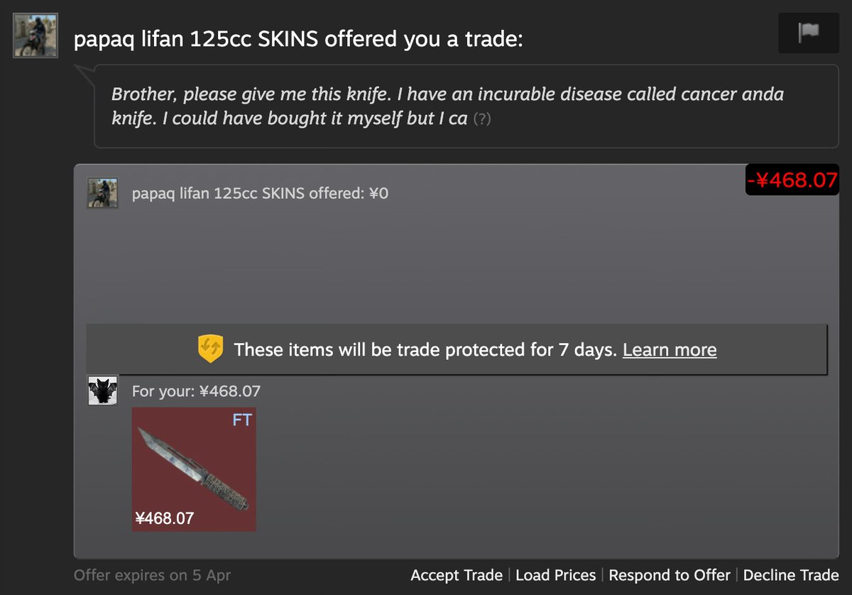 olafkswg - Buying Skins 95% tweet media