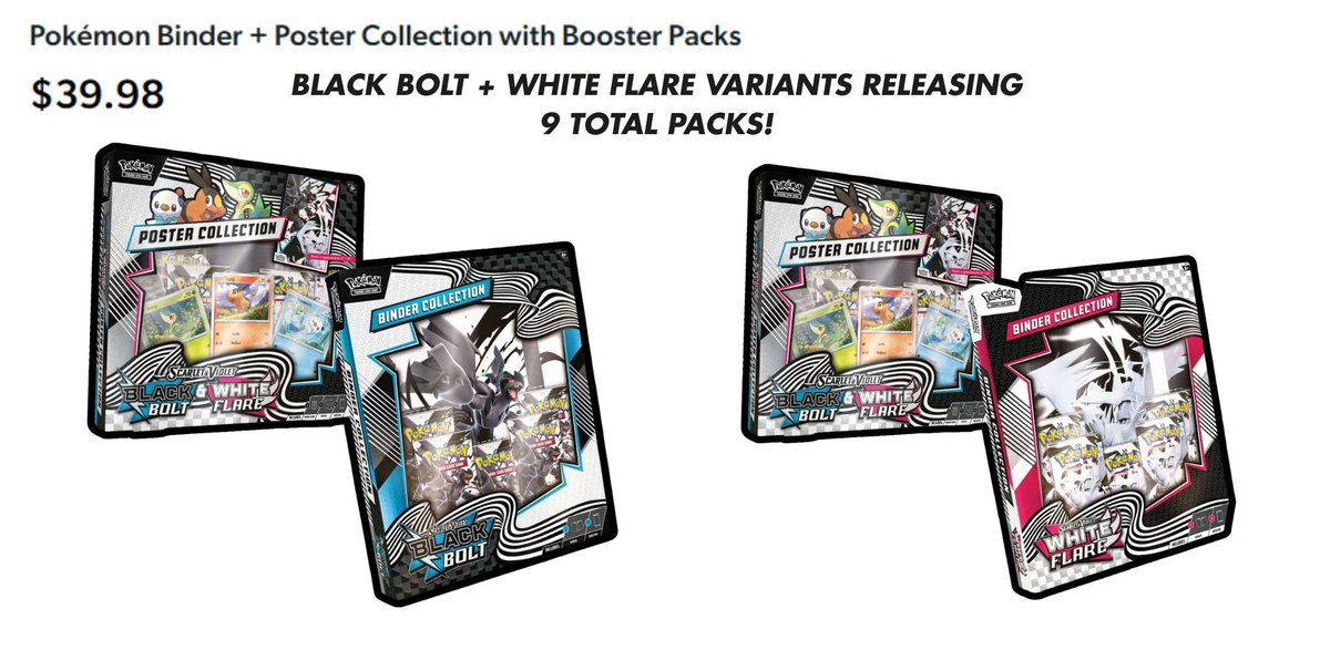 PokemonFindr's tweet photo. 🚨 Black Bolt & White Flare Binder + Poster Collections Dropping Instore at Sam's Club Tomorrow, 3/24! Limit 2 Per Membership #SamsClubPartner

Discounted Memberships
Sam's Club Plus (55% Off) https://t.co/XrFWTHFA3D 
Sam's Club (70% Off) https://t.co/CtWCa9Xidp 

Reminder, Sam's Club Plus Members Shop In-store 1 Hour Early & Get Free Shipping on Online Orders $50+!

#Pokemon #ad